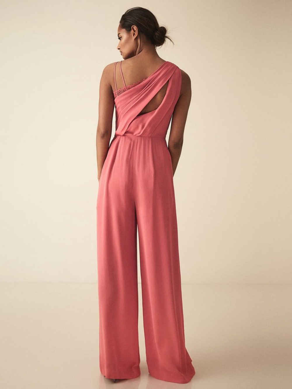 REISS Polly Coral  Wide Leg Jumpsuit 8